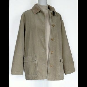 Women Eddie Bauer Corduroy Coat Flannel Lined sz L